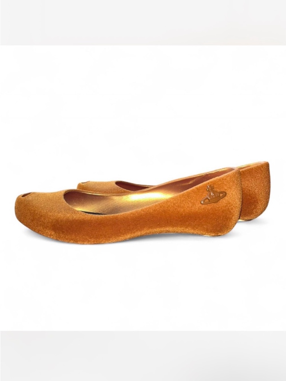Vivienne Westwood Flocked Ballet Flats Nearly New! Brown sz. 6-6.5